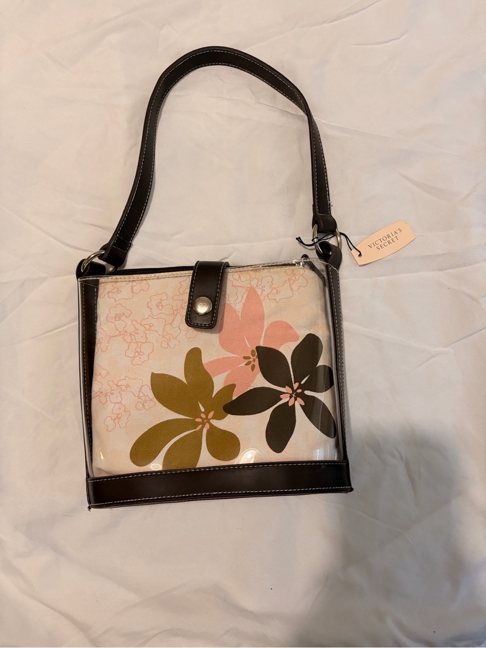 Victoria's Secret Floral Shoulder Bag in Pink, Olive & Black